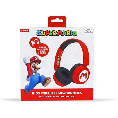 AURICULARES SUPER MARIO C/MICRO KIDS BT ROJO