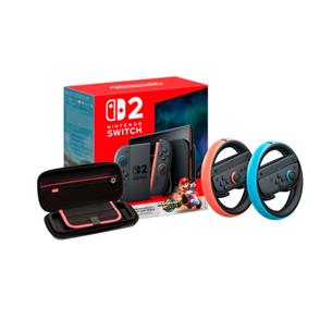 PACK NINTENDO SWITCH 2 + MARIO KART+VOLANTE+FUNDA